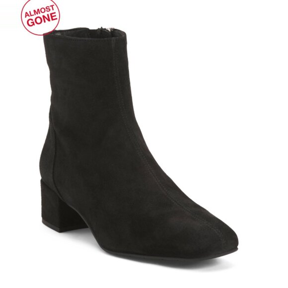 AQUATALIA Black Made In Italy Suede Larra Booties - Picture 1 of 2
